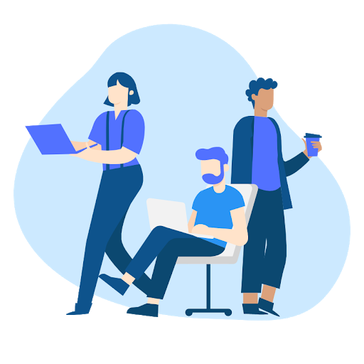 Ilustración de equipo trabajando